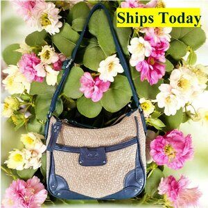 Stone Mountain Accessories Navy and Beige Crossbody Bag